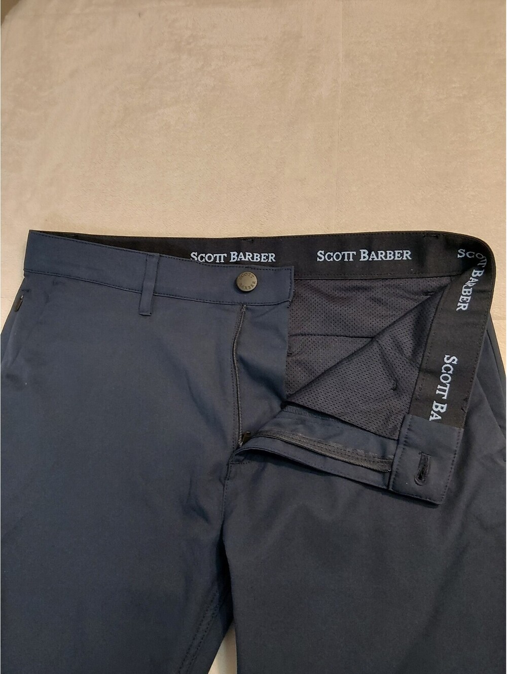 Scott Barber Men's Navy Blue Polyester Dress Pants 30x29 0052